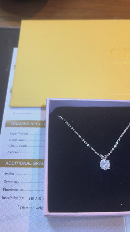 925 Silver Moissanite Necklace Clavicle Chain