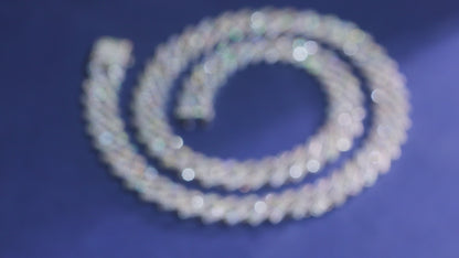 VVS1 Moissanite Cuban Link Chain in 925 Sterling Silver
