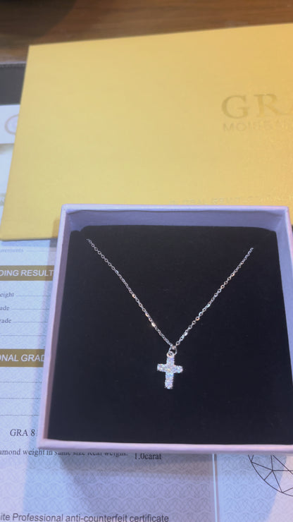 s925 Cross Moissanite Necklace