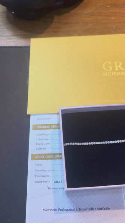 925 Sterling Silver Moissanite Tennis Bracelet