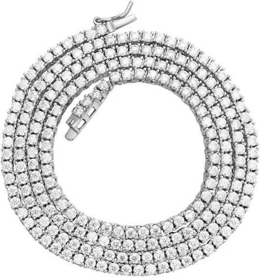 VVS1 Sterling Silver Moissanite Tennis Chain